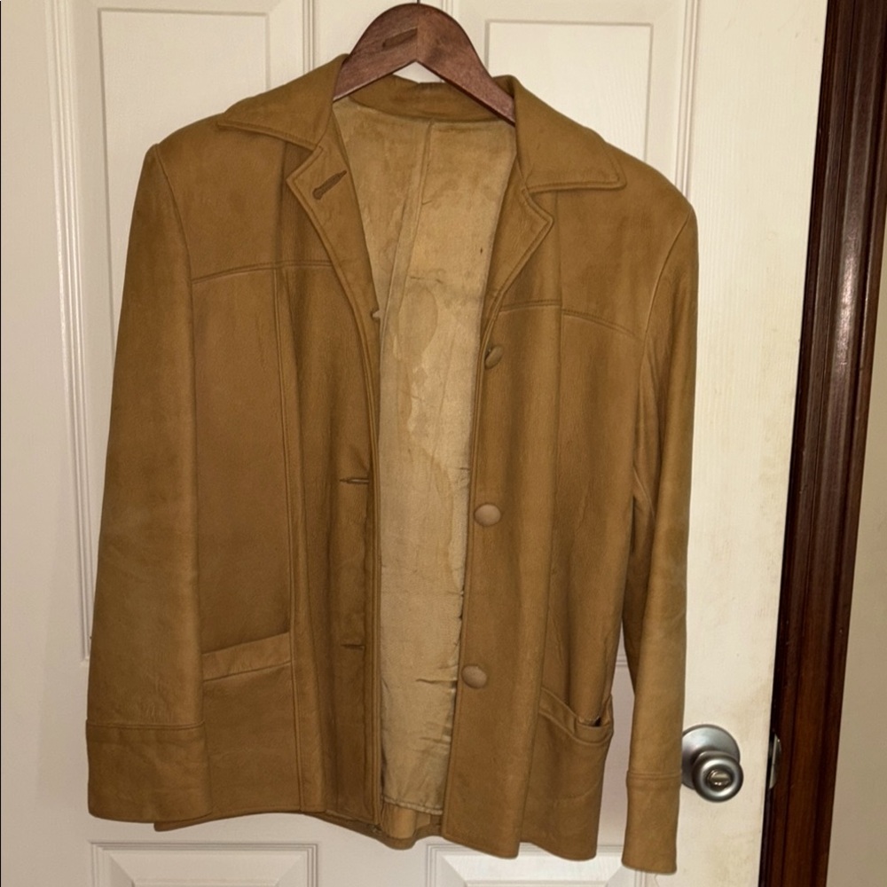 authentic vintage 60s deer skin doeskin suede jacket western yellowstone